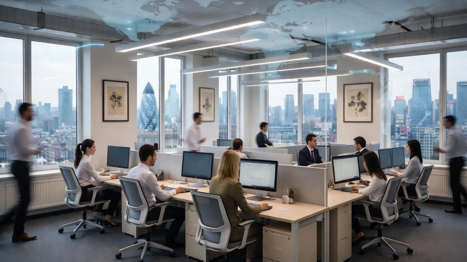 Professional people working together